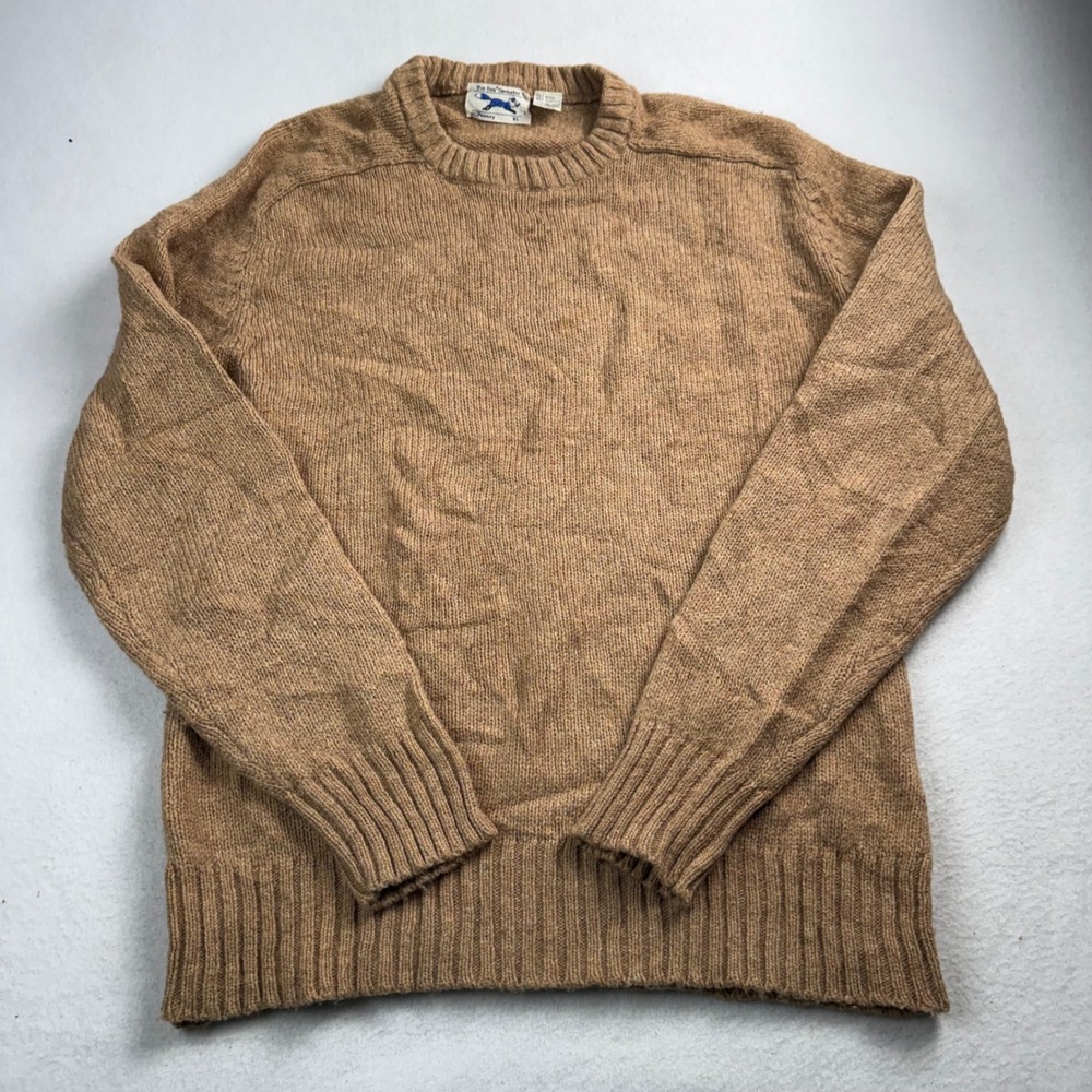 70s 80s Vintage‎ JCPenney The Fox Sweater Mens XL Tan Wool Blend Crewneck Knit